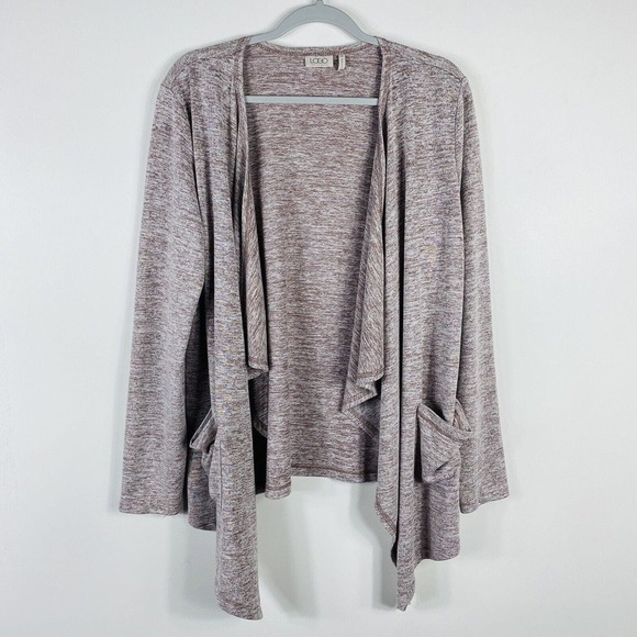 Logo Lori Goldstein Size Medium Space Dye Open Front Cardigan Sweater - Picture 1 of 5
